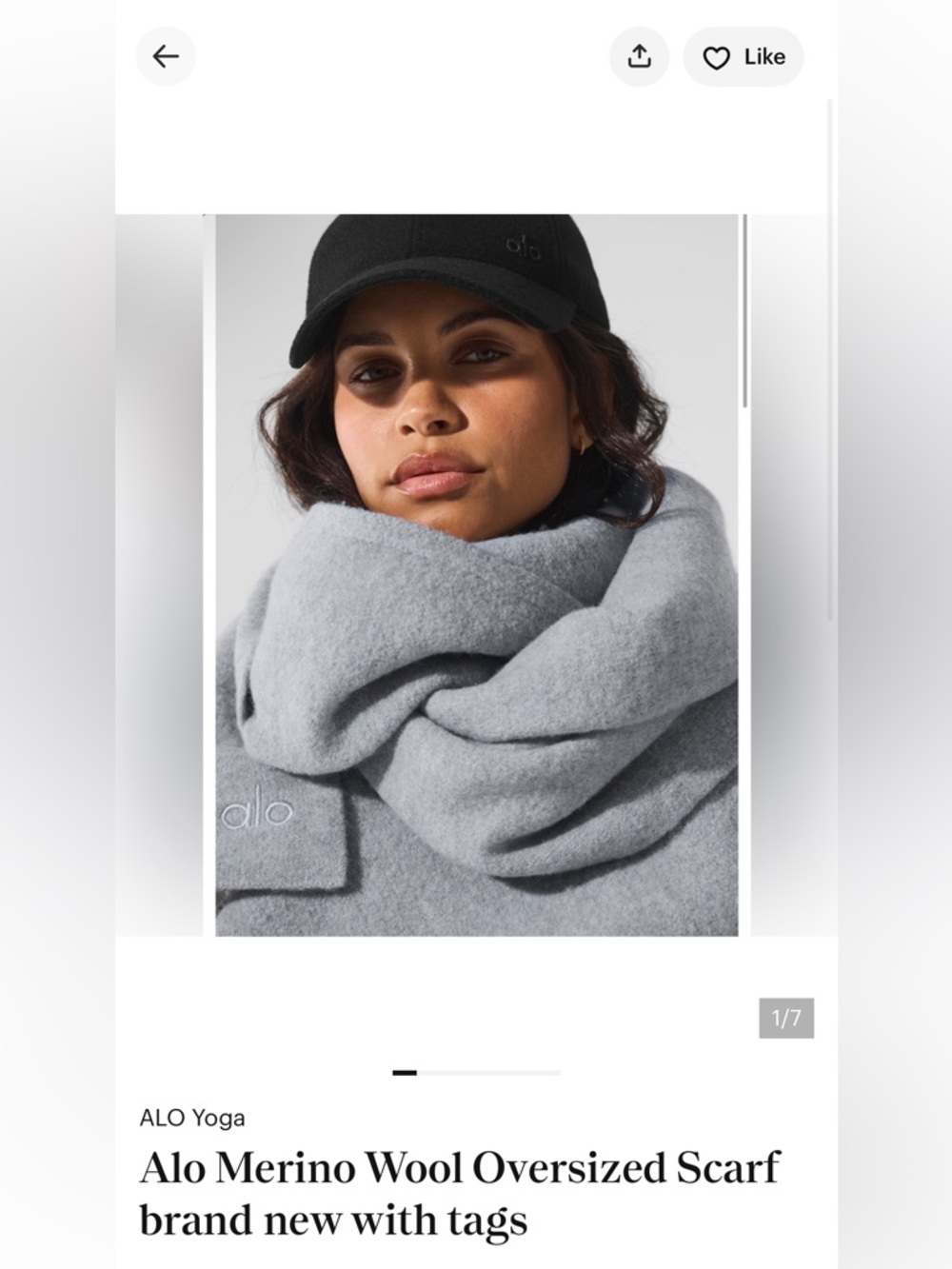 ALO Yoga Light Gray Scarf & Wrap